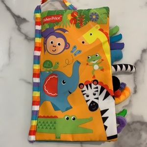 Fisher price colourful animal tail baby’s first soft cloth book Montessori toy